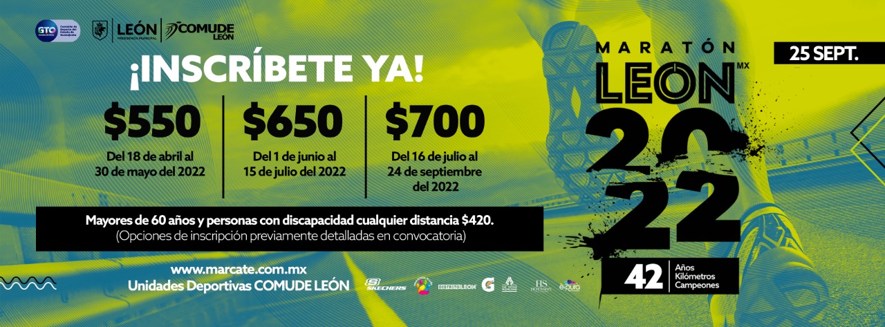 Inscríbete al Maratón León 2022 y se parte de la historia